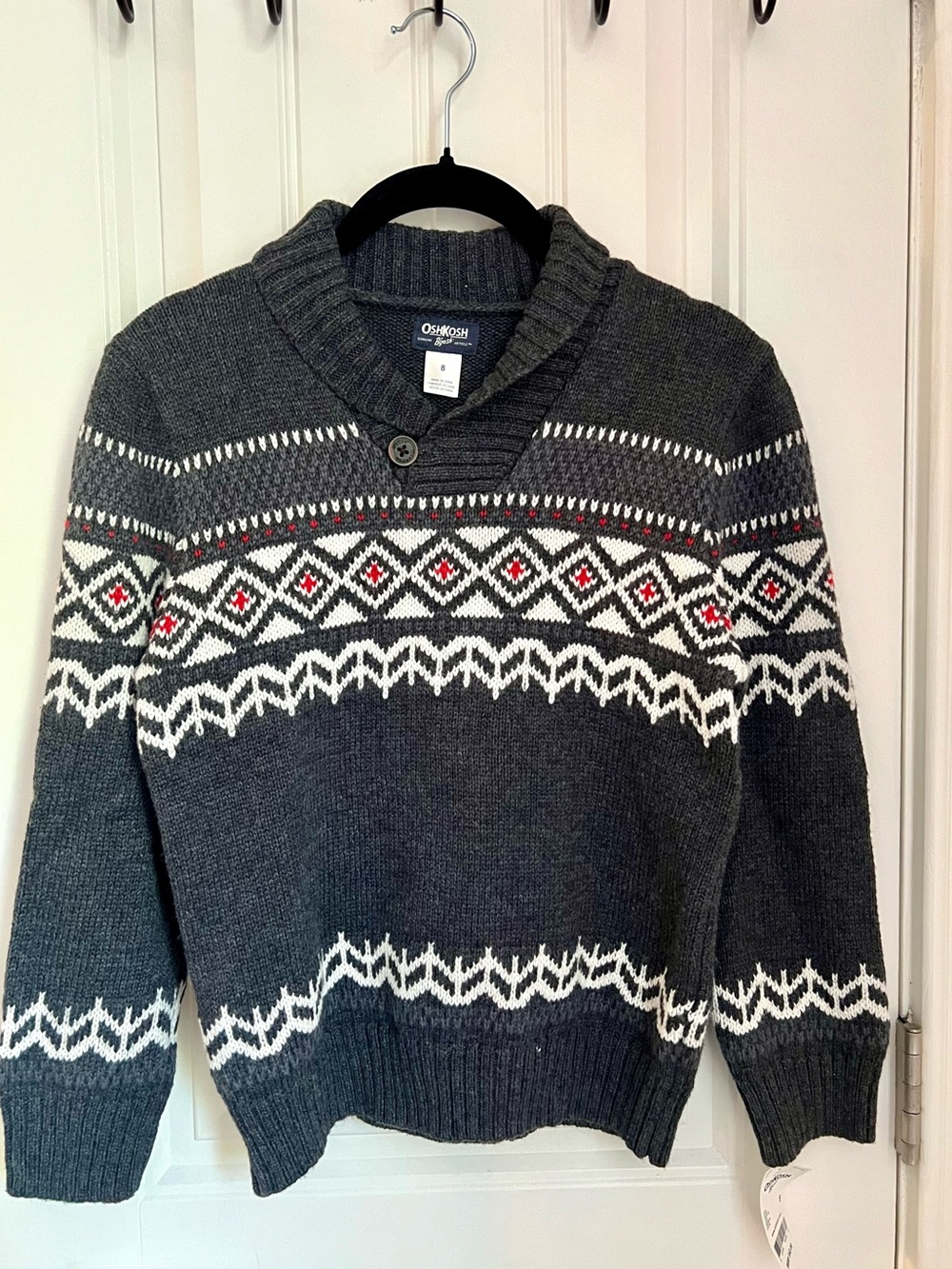 OshKosh B’gosh Boys Size 8 Fair Isle Pullover Sweater NWT‎